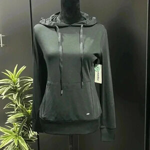 Marika Athletic Pullover hoodie, zipper pocket front,drawcord hood,soft inside